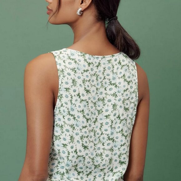 NWT Anthropologie Reformation Miri V-Neck Top in Daisy Meadow size 4 - Picture 3 of 9